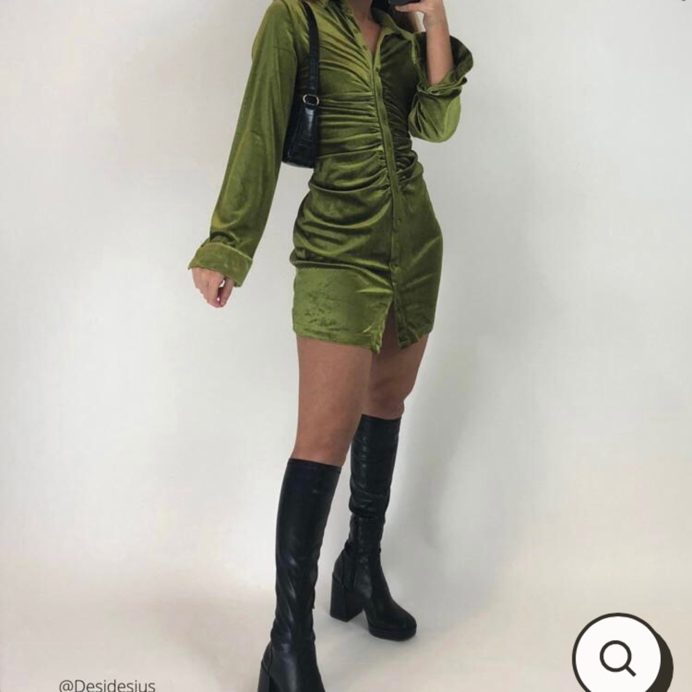 Ruched Velvet Dress